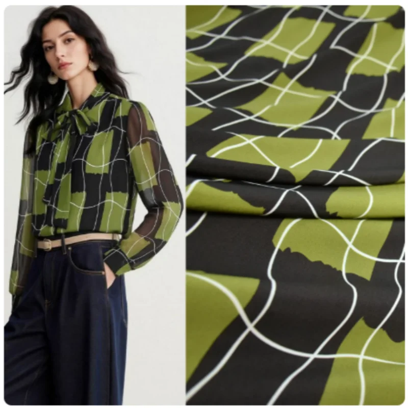 Fashion Simple Lines Green Plaid Print Chiffon Fabric For Spring Summer Shirt Dress Pants Cloth, Soft Not Transparent, T2436
Fashion Simple Lines Green Plaid Print Chiffon Fabric For Spring Summer Shirt Dress Pants Cloth, Soft Not Transparent, T2436