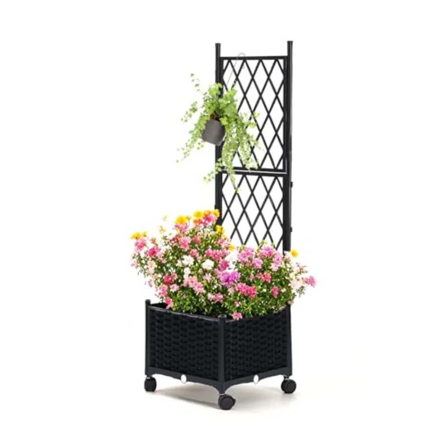 Planter with Trellis 4ft Tall Trellis Planter Box with Lockable Wheels for Outdoor Plants Tomato Flower Vegetable Herb Vine Res
Planter with Trellis 4ft Tall Trellis Planter Box with Lockable Wheels for Outdoor Plants Tomato Flower Vegetable Herb Vine Res