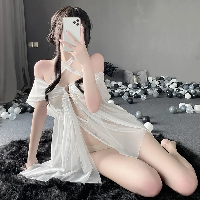 Cosxie Black Lingerie Dress Nightwear Erotic Underwear Sexy Temptation Sling Nightdress Lace Chiffon Slim Women Underwear Lencer
Cosxie Black Lingerie Dress Nightwear Erotic Underwear Sexy Temptation Sling Nightdress Lace Chiffon Slim Women Underwear Lencer