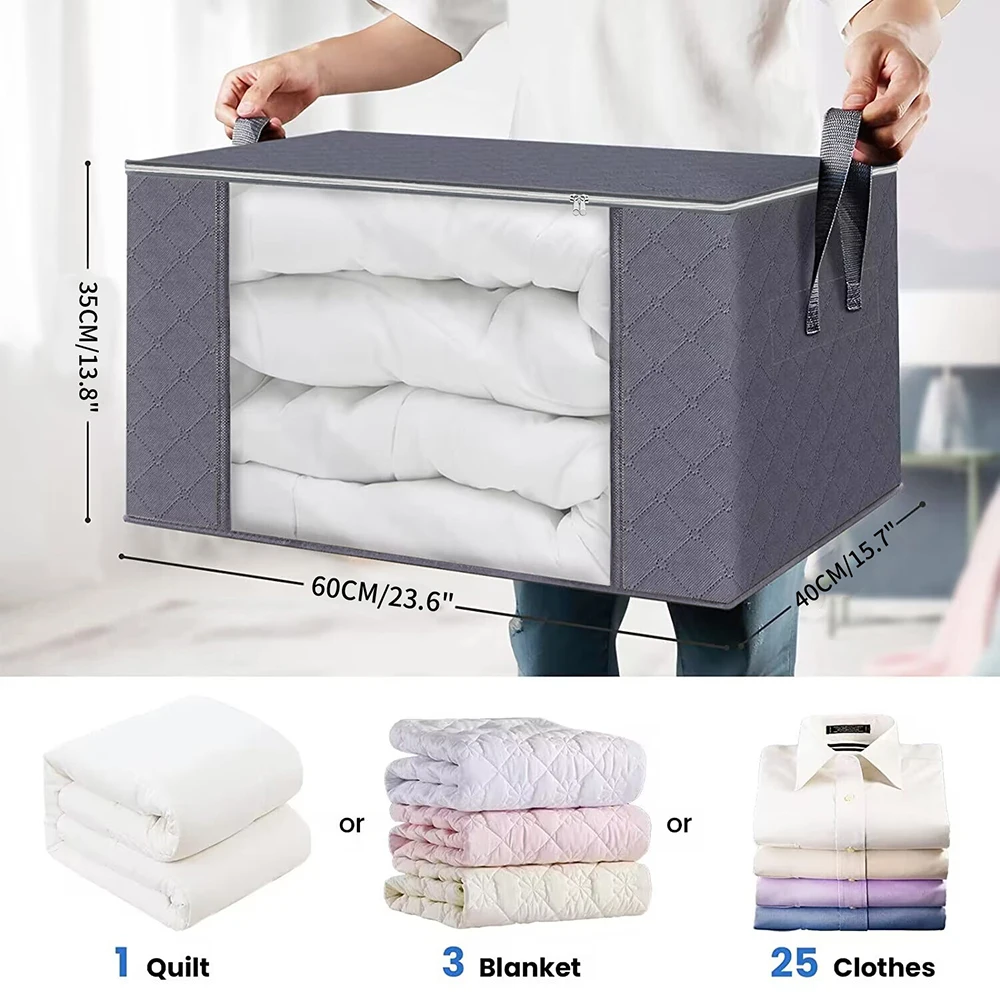 Large Capacity Clothes Storage Bag Foldable Blanket Storage Containers for Organizing Bedroom Closet
Large Capacity Clothes Storage Bag Foldable Blanket Storage Containers for Organizing Bedroom Closet
