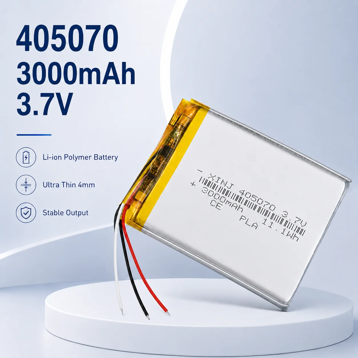 405070 3.7V 3000mAh Lithium Polymer Battery 3-Wire NTC for Tablet PC PAD MID Portable DVD E-book Replacement Battery 11.1Wh
405070 3.7V 3000mAh Lithium Polymer Battery 3-Wire NTC for Tablet PC PAD MID Portable DVD E-book Replacement Battery 11.1Wh
