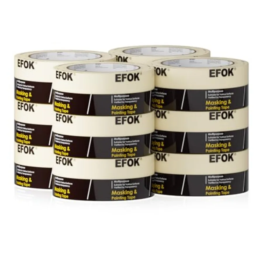 10 Pack Masking Tape 2 Inch Wide Bulk, 2026 Upgrade White Painters Tape Anti-UV General Purpose, 1.88 Inch × 55 Yards Total 550
10 Pack Masking Tape 2 Inch Wide Bulk, 2026 Upgrade White Painters Tape Anti-UV General Purpose, 1.88 Inch × 55 Yards Total 550