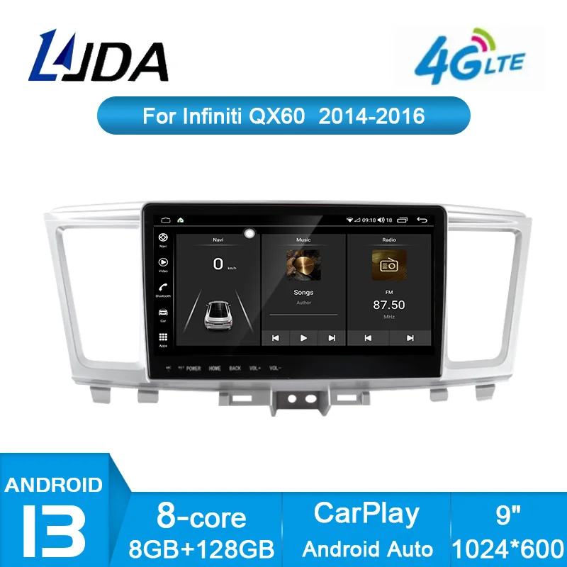 LJDA Android 13 Car Multimedia Player For Infiniti QX60 2014 - 2016 GPS Navigation 9 Inch Car Radio Stereo DSP Carplay 1024*600P
LJDA Android 13 Car Multimedia Player For Infiniti QX60 2014 - 2016 GPS Navigation 9 Inch Car Radio Stereo DSP Carplay 1024*600P
