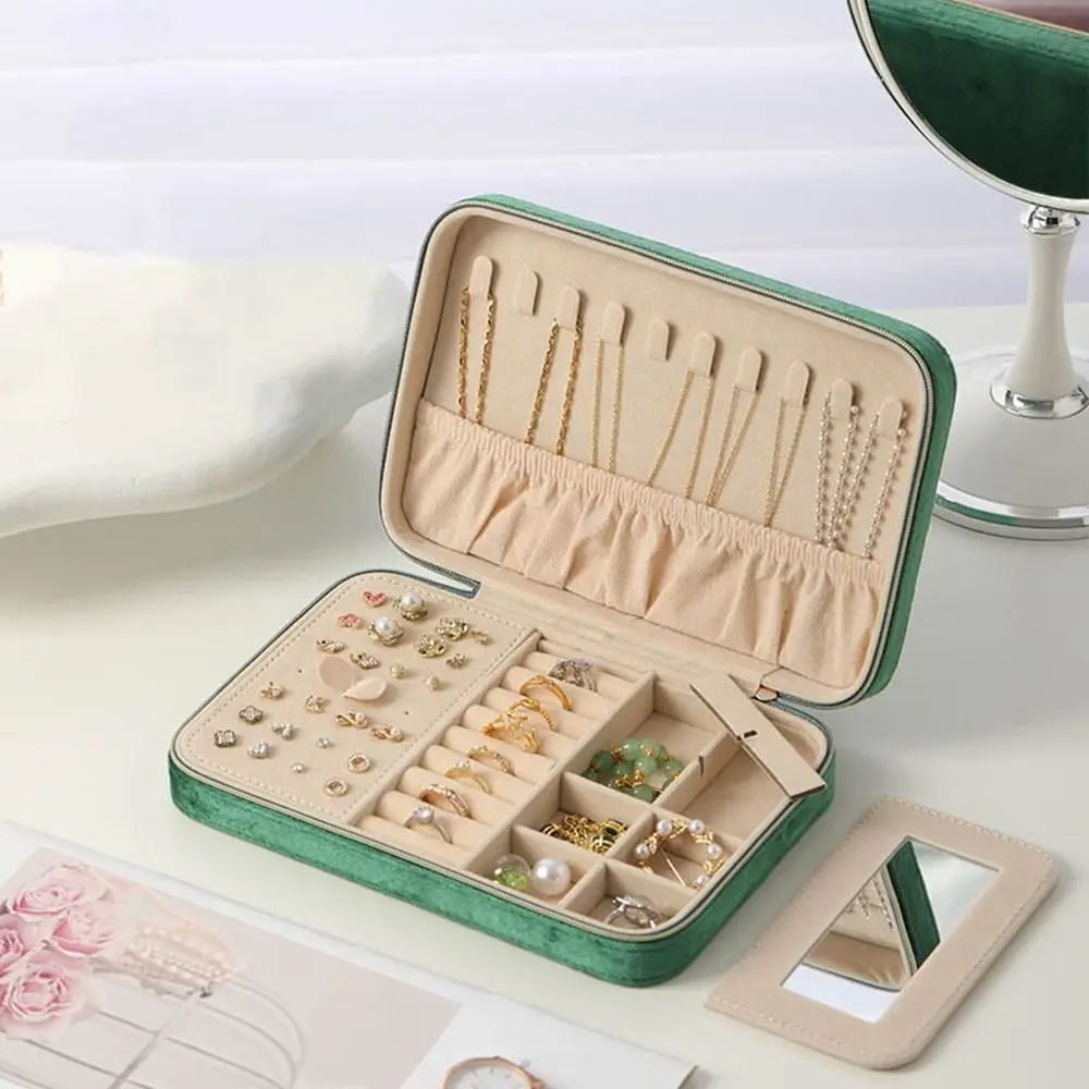 Zipper Velvet Jewelry Box Dustproof with Two Removable Dividers Jewelry Storage Case Large Capacity Jewelry Display Box for Home
Zipper Velvet Jewelry Box Dustproof with Two Removable Dividers Jewelry Storage Case Large Capacity Jewelry Display Box for Home