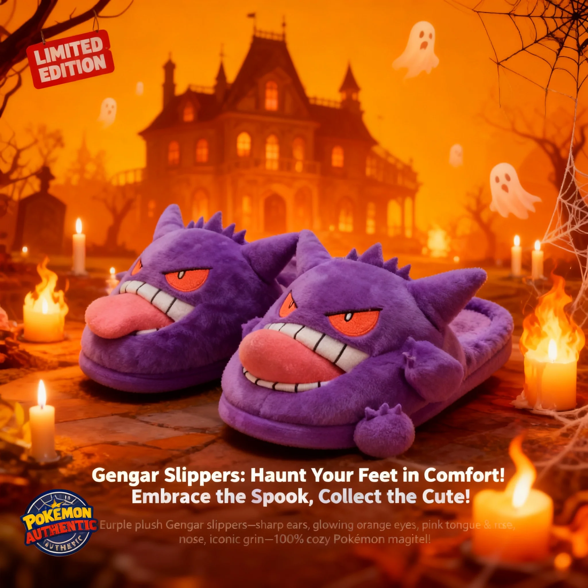 2026 New Tongue Out Design Gengar Pokemon Funny Slippers Cute Cozy Soft Sole Indoor Home Couple Winter Warm Plush Toy
2026 New Tongue Out Design Gengar Pokemon Funny Slippers Cute Cozy Soft Sole Indoor Home Couple Winter Warm Plush Toy