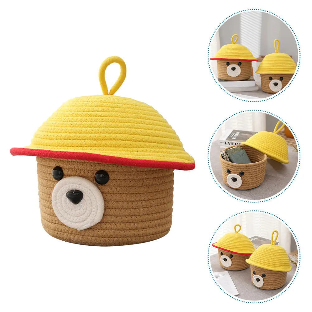 Stylish Bear Themed Cotton Rope Woven Basket with Lid Strong Storage Solution for Home Office Kids Room Decor Storage Basket
Stylish Bear Themed Cotton Rope Woven Basket with Lid Strong Storage Solution for Home Office Kids Room Decor Storage Basket