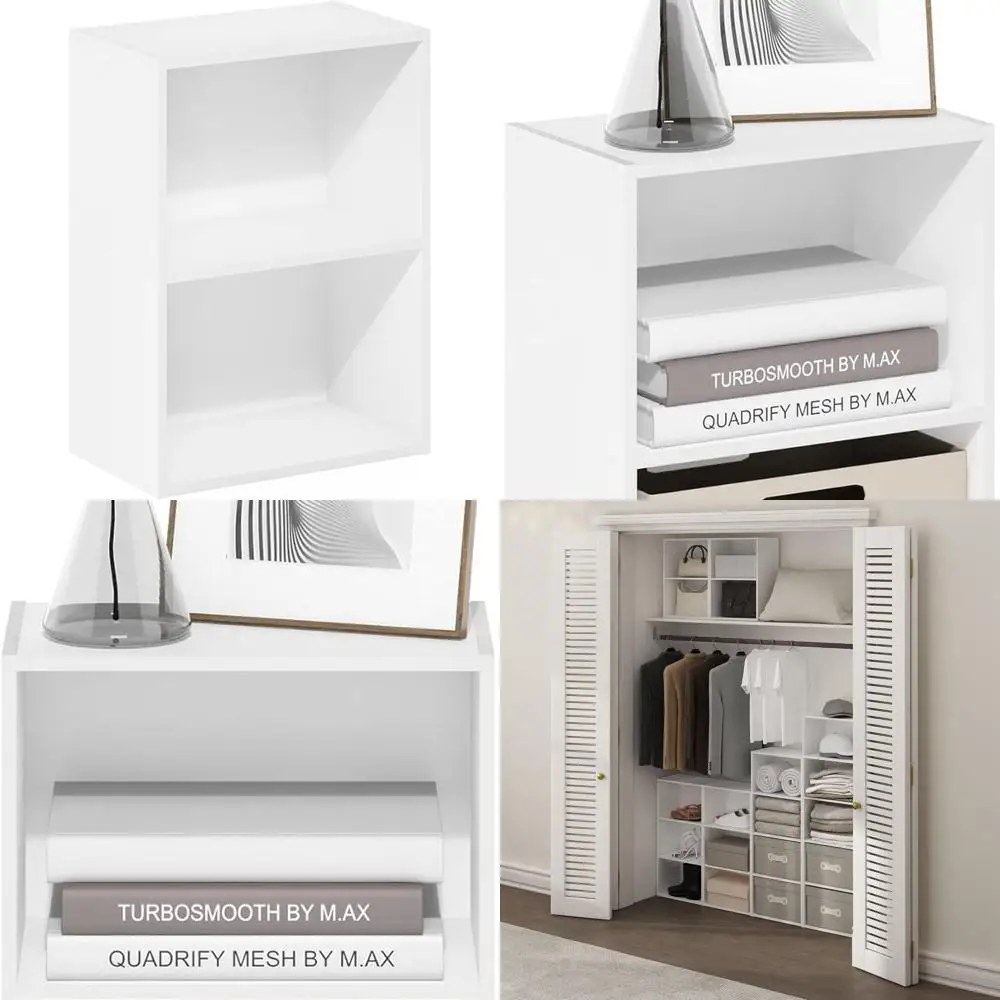 White 2-Tier Bookcase Storage Unit by Furinno Luder
White 2-Tier Bookcase Storage Unit by Furinno Luder