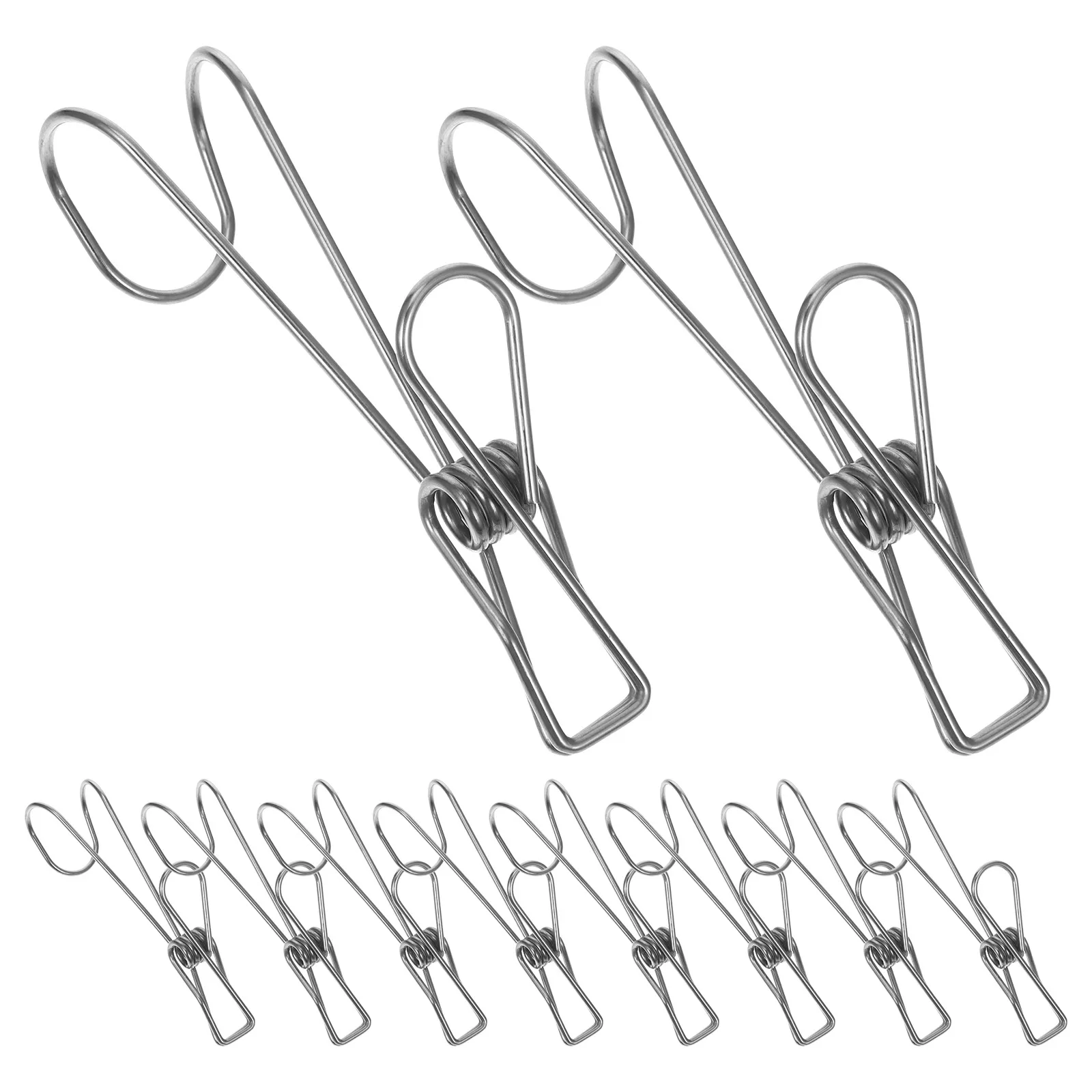 10pcs Stainless Steel Bathroom Clips Hangers 105mm Large Hook Multi-functional Closet Scarf Clothes Hanger Hook
10pcs Stainless Steel Bathroom Clips Hangers 105mm Large Hook Multi-functional Closet Scarf Clothes Hanger Hook
