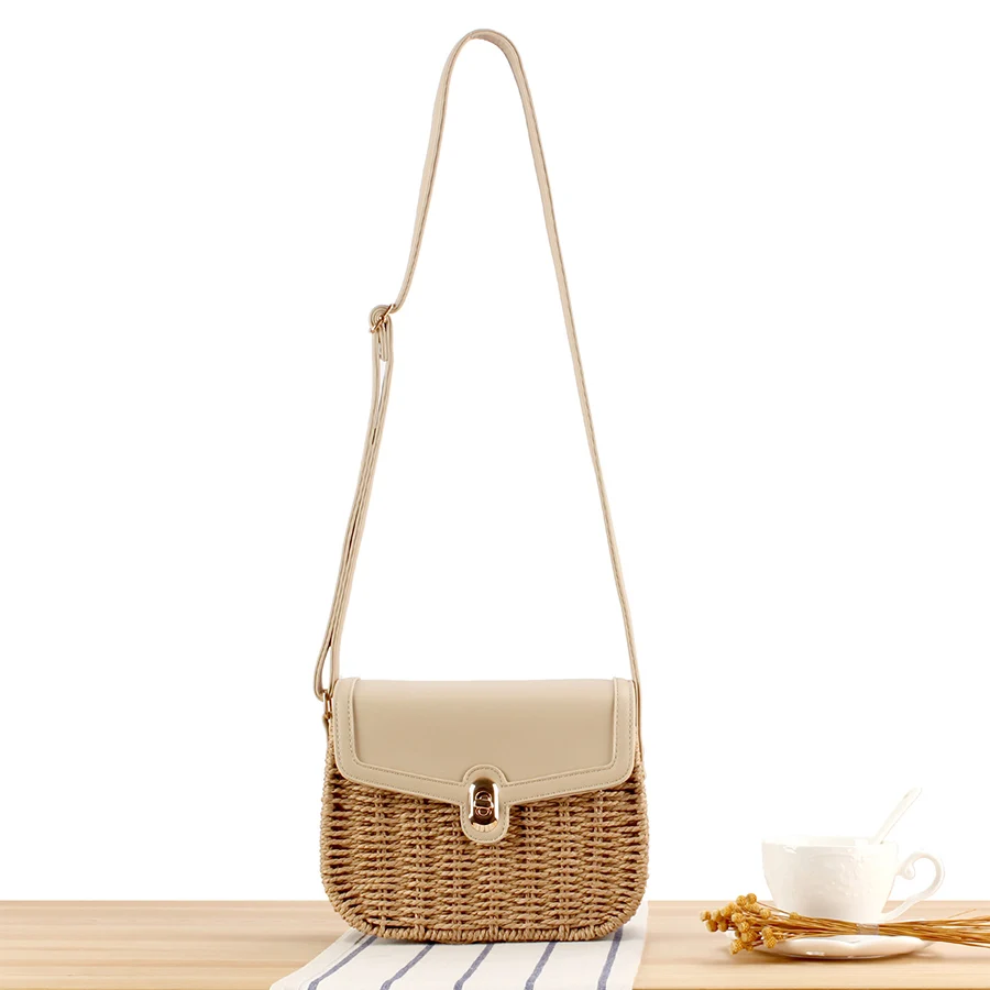 New Pu+Straw Bags for Women Summer Beach Rattan Small Square Bags Handmade Woven Flip Shoulder Crossbody Bags Purse Handbags
New Pu+Straw Bags for Women Summer Beach Rattan Small Square Bags Handmade Woven Flip Shoulder Crossbody Bags Purse Handbags