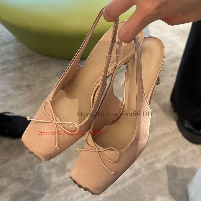 Luxury Satin Square Head Toe High Heel Pumps 10Cm Heeled Slingback Women Ballet Shoes Ladies Party Shoe
Luxury Satin Square Head Toe High Heel Pumps 10Cm Heeled Slingback Women Ballet Shoes Ladies Party Shoe