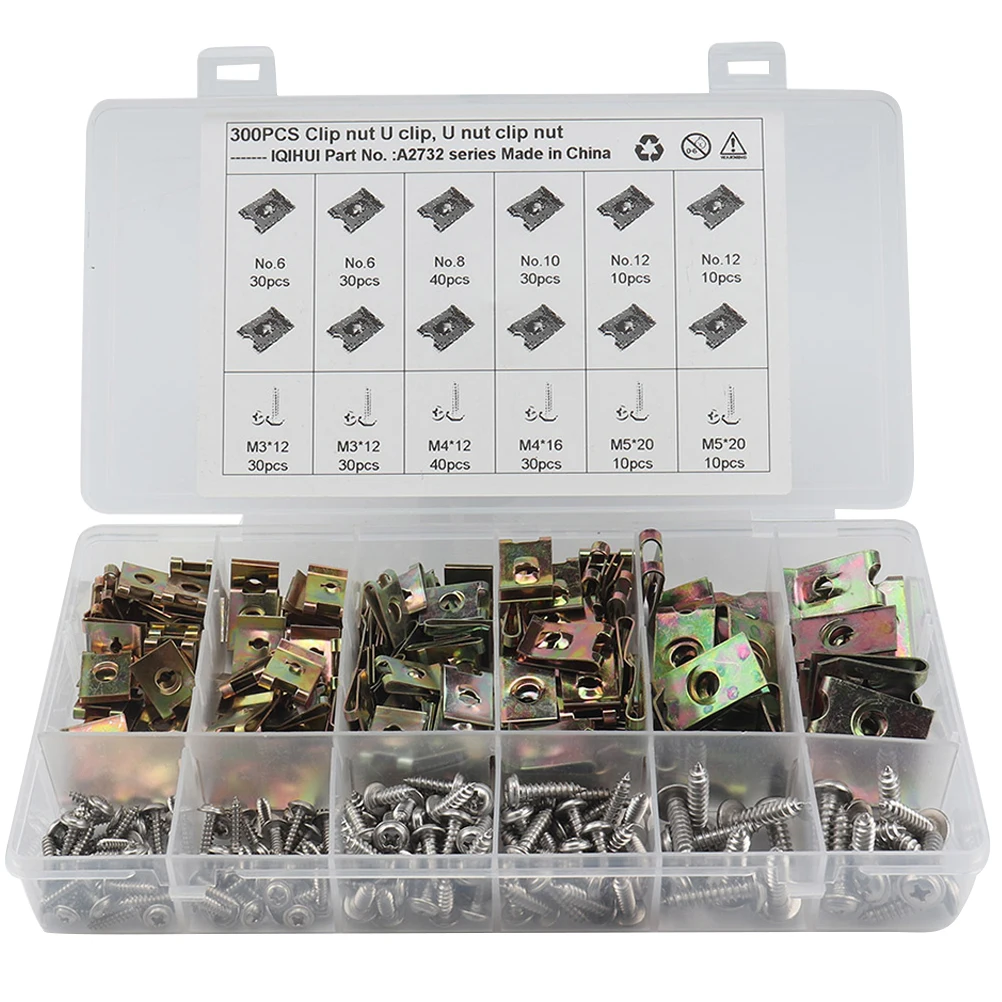 480pcs U-shaped Reed Nut Manganese Steel Clips Self Tapping Screw High Strength Car Body Decorations Easy Installation
480pcs U-shaped Reed Nut Manganese Steel Clips Self Tapping Screw High Strength Car Body Decorations Easy Installation