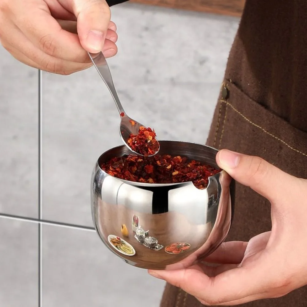 304 Stainless Steel Spherical Sugar Cube Bowl Moisture-proof Rust-proof Spice Jar Corrosion-resistant with Spoon and Tray
304 Stainless Steel Spherical Sugar Cube Bowl Moisture-proof Rust-proof Spice Jar Corrosion-resistant with Spoon and Tray