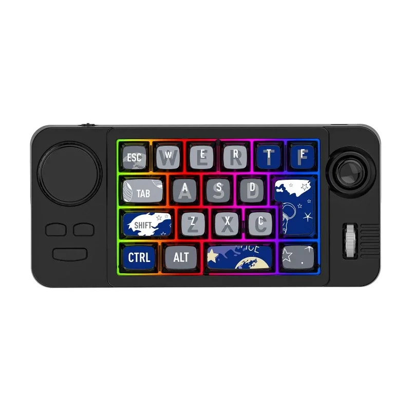 Wireless 19-key RGB mechanical gaming keyboard Dual scroll macro definition rocker Wired Bluetooth 2.4G cum 
Wireless 19-key RGB mechanical gaming keyboard Dual scroll macro definition rocker Wired Bluetooth 2.4G cum