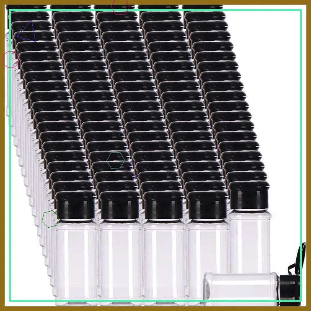 100 шт. Набор пустых пластиковых бутылок для специй для хранения приправ, емкость 75 мл/2,5 унции с откидной крышкой (черный)
100 шт. Набор пустых пластиковых бутылок для специй для хранения приправ, емкость 75 мл/2,5 унции с откидной крышкой (черный)