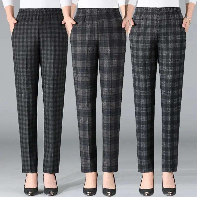 Korean Vintage Women Casual Plaid Pants Spring Autumn New Elastic High Waist Pockets Daily Versatile Fashion Straight Trousers
Korean Vintage Women Casual Plaid Pants Spring Autumn New Elastic High Waist Pockets Daily Versatile Fashion Straight Trousers