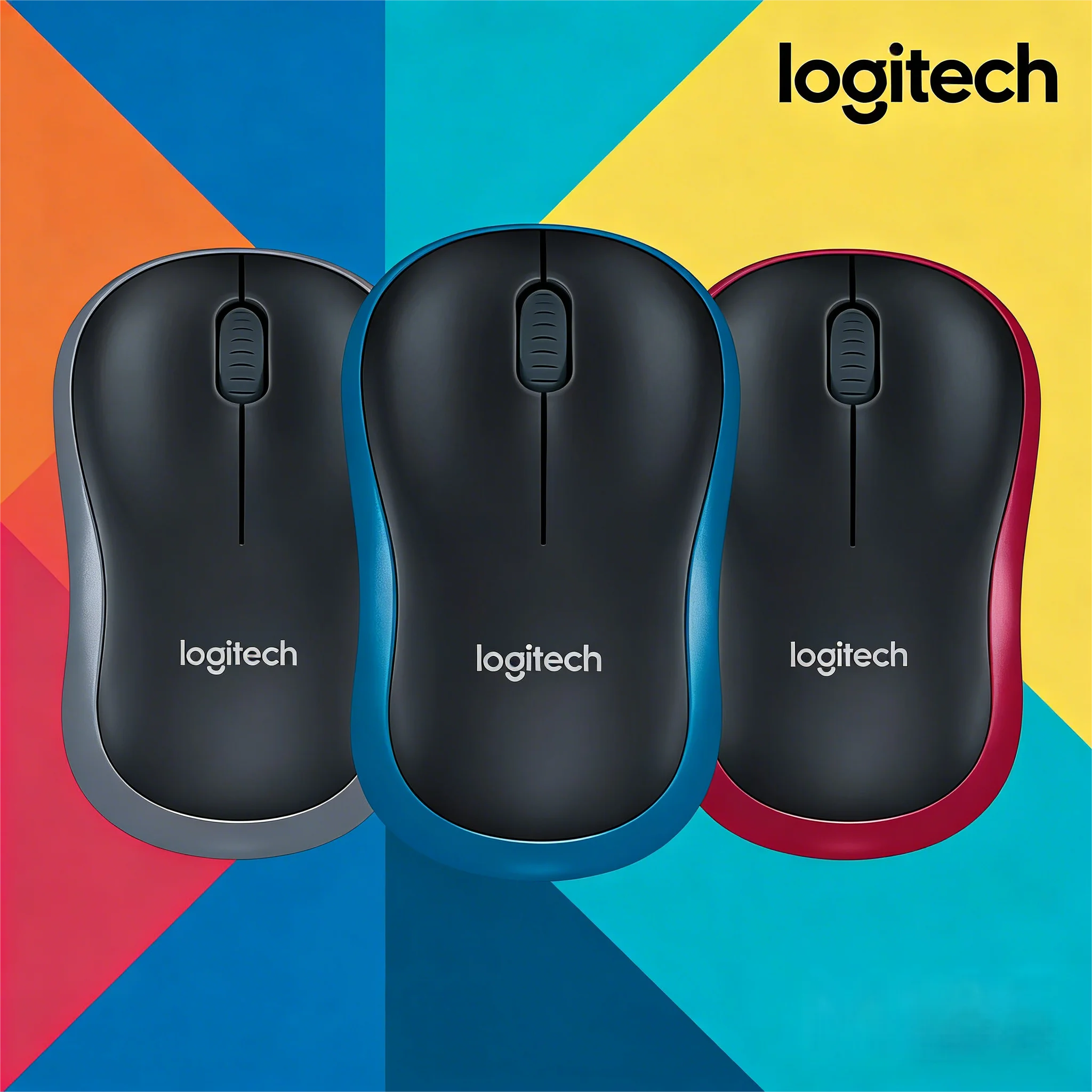 Logitech M185 Wireless Mouse, Portable & Long-Lasting, USB Receiver for Desktop & Laptop