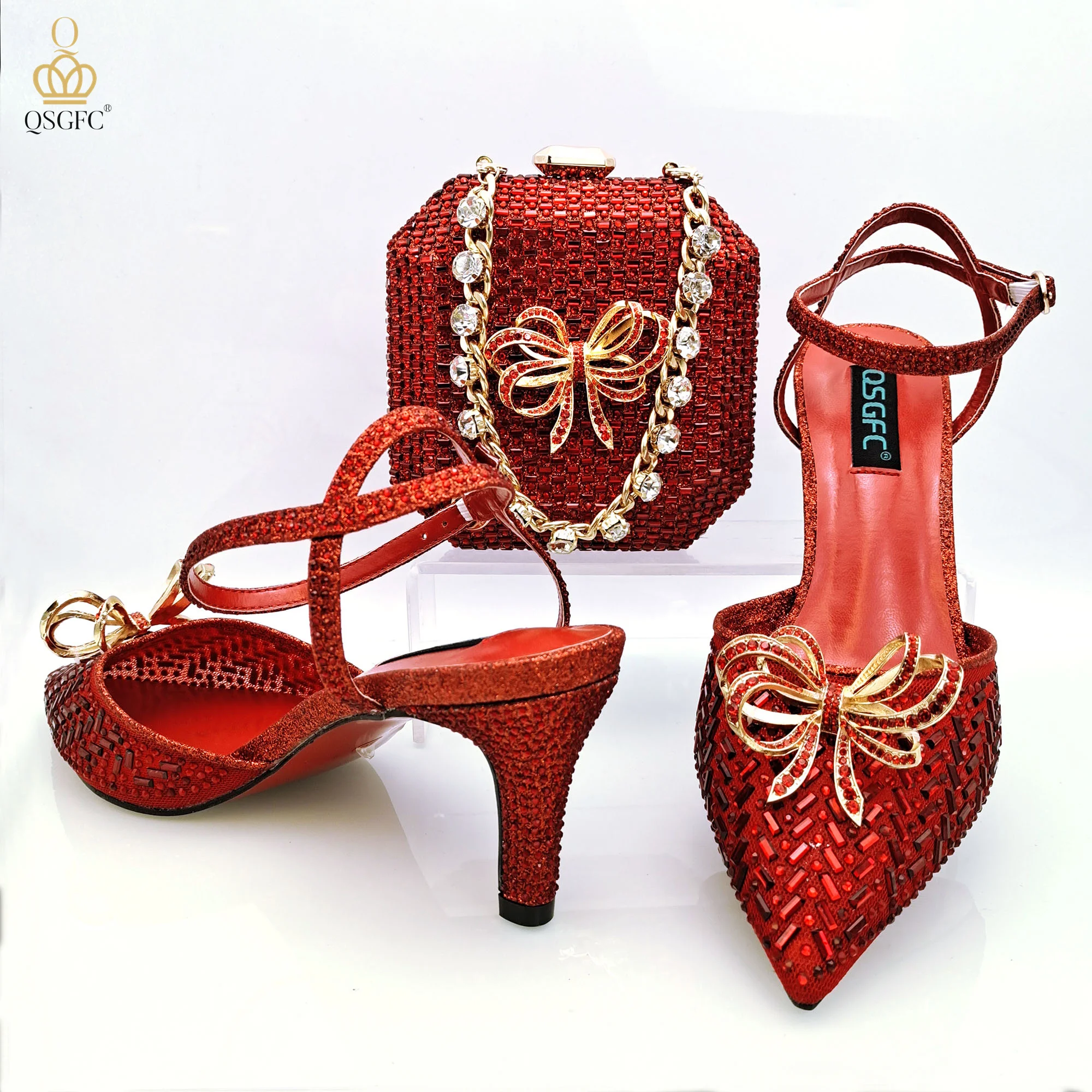 QSGFC INS Style High-Heeled Shoes And Selected Lace Big Rhinestone Sexy Shoes Bag Beautiful Girly Style Shoes And Bag
QSGFC INS Style High-Heeled Shoes And Selected Lace Big Rhinestone Sexy Shoes Bag Beautiful Girly Style Shoes And Bag