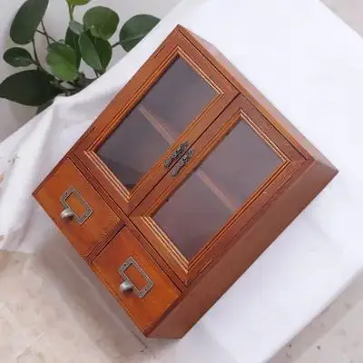 Charming Vintage Wood Display Cabinet Multi-Drawer Storage for Desktop Organizing Cosmetics Jewelry Figurines Accessories 
Charming Vintage Wood Display Cabinet Multi-Drawer Storage for Desktop Organizing Cosmetics Jewelry Figurines Accessories