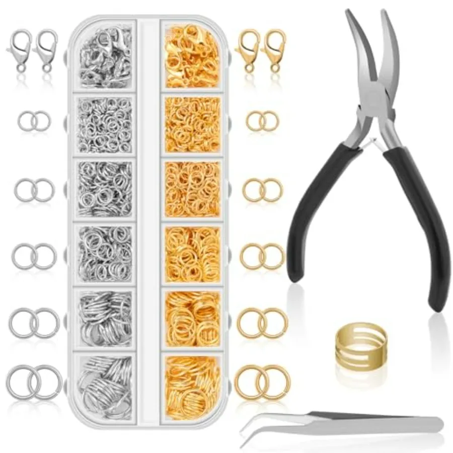 Jump Rings for Jewelry Making Supplies Necklace Repair with Jump Ring Pliers Open Jump Ring 1200Pcs
Jump Rings for Jewelry Making Supplies Necklace Repair with Jump Ring Pliers Open Jump Ring 1200Pcs