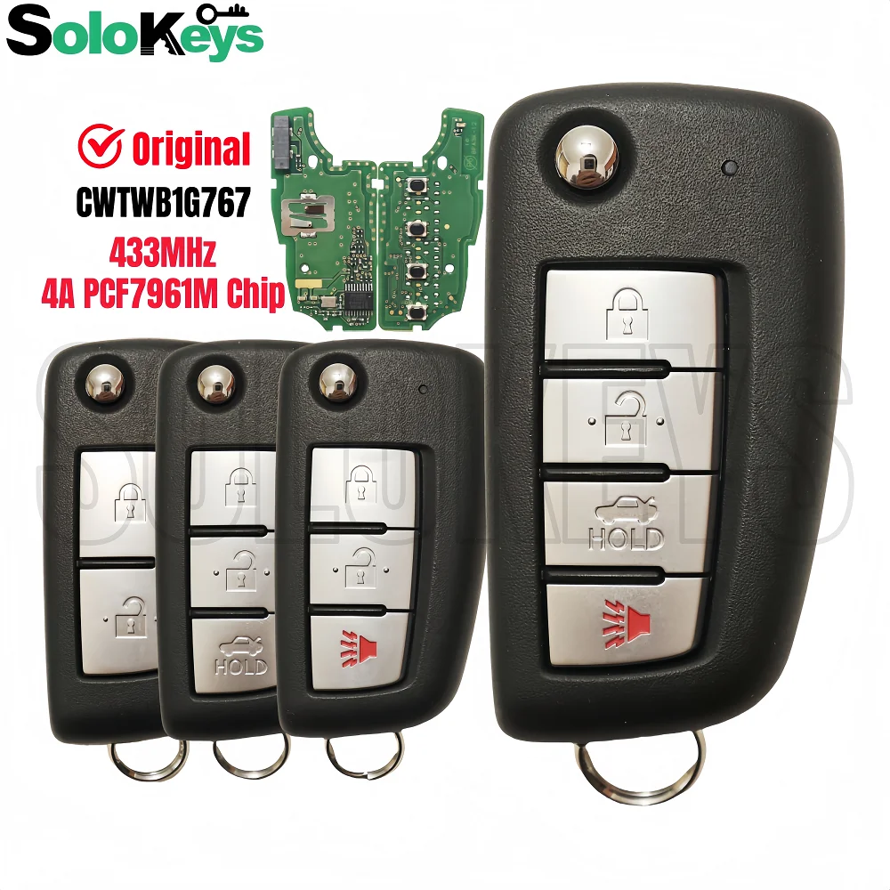 SoloKeys CWTWB1G767 Original Flip Remote Key 433Mhz 4A PCF7961M Chip For Nissan Rogue X-Trail Qashqai Juke Pulsar With LOGO
SoloKeys CWTWB1G767 Original Flip Remote Key 433Mhz 4A PCF7961M Chip For Nissan Rogue X-Trail Qashqai Juke Pulsar With LOGO