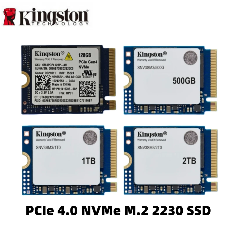 Kingston PCIe 4.0 NVMe M.2 2230 SSD OS21011 128GB & NV3 500GB 1TB 2TB | Up to 6000MB/s - Stream Deck, Laptop, Desktop Compatible
Kingston PCIe 4.0 NVMe M.2 2230 SSD OS21011 128GB & NV3 500GB 1TB 2TB | Up to 6000MB/s - Stream Deck, Laptop, Desktop Compatible