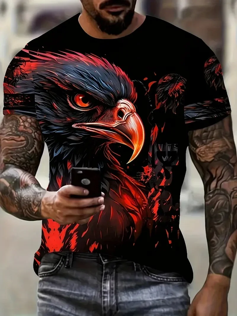 New Eagle men's T-shirt, 3D flame and eagle print, summer streetwear, men's fashionable short-sleeved T-shirt Y2k
New Eagle men's T-shirt, 3D flame and eagle print, summer streetwear, men's fashionable short-sleeved T-shirt Y2k