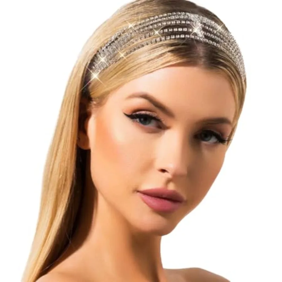 Rhinestone Head Chain Forehead Bridal Headband Elastic Crystal Hair Band Halloween Prom Hair Jewelry for Women
Rhinestone Head Chain Forehead Bridal Headband Elastic Crystal Hair Band Halloween Prom Hair Jewelry for Women