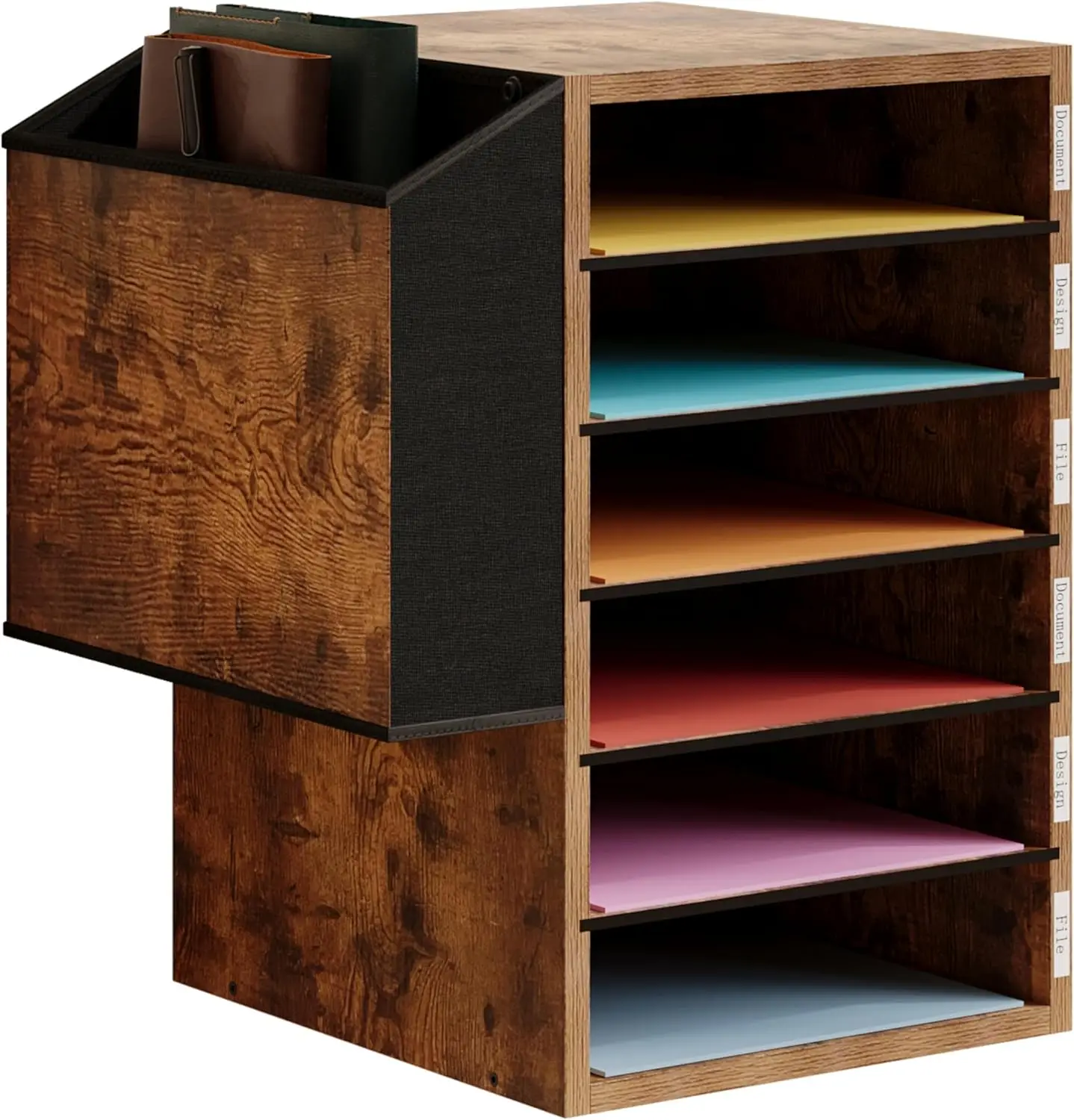 6 Tier Adjustable Countertop Mail Sorter with Name Slots, Wooden Desktop File Organizer for Office Classroom, Rustic Brown
6 Tier Adjustable Countertop Mail Sorter with Name Slots, Wooden Desktop File Organizer for Office Classroom, Rustic Brown