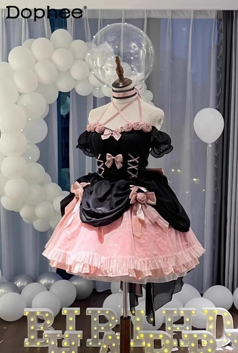 Black pink rose lolita flower wedding elegant dress Japanese original birthday party heavy industry trailing princess dress
Black pink rose lolita flower wedding elegant dress Japanese original birthday party heavy industry trailing princess dress