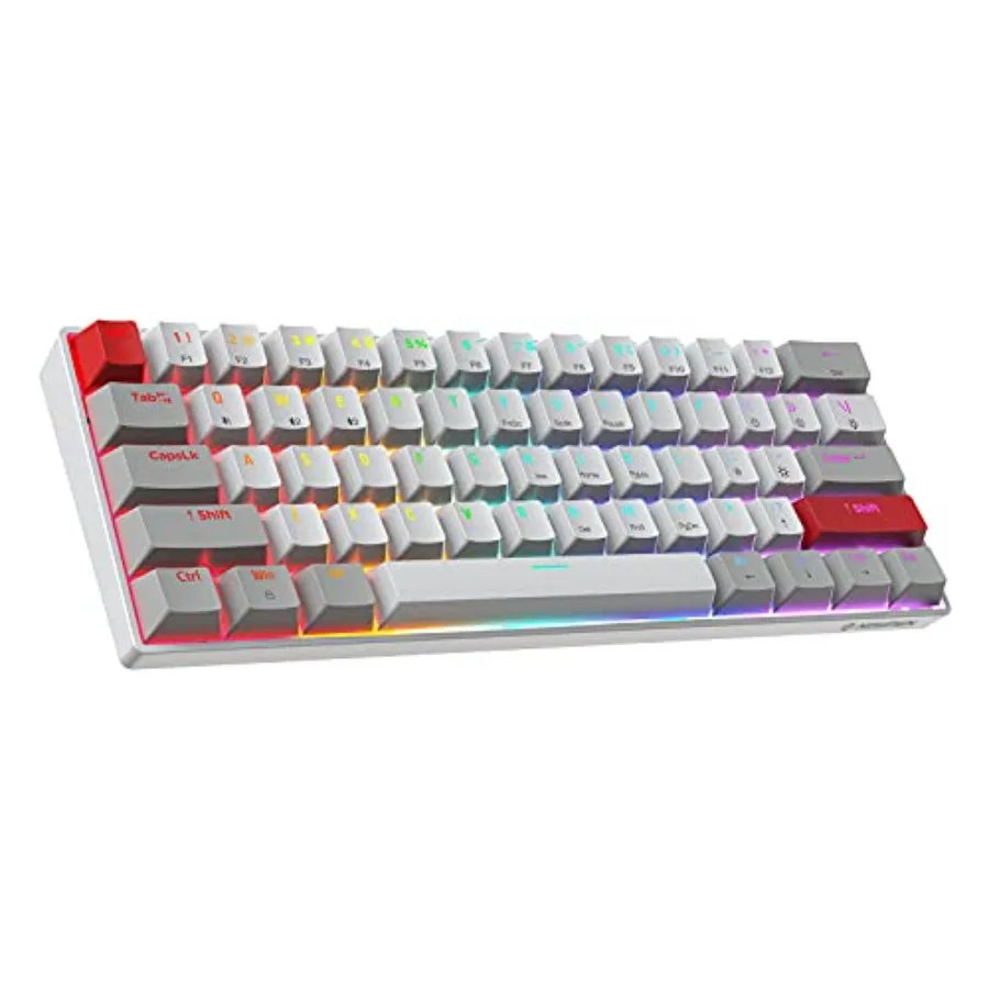 GM610 60% Wireless Mechanical Keyboard, Wired/Bluetooth/2.4G RGB Backlit, 61 Anti-Ghosting Keys, Programmable, Hot-Swappable Ga
GM610 60% Wireless Mechanical Keyboard, Wired/Bluetooth/2.4G RGB Backlit, 61 Anti-Ghosting Keys, Programmable, Hot-Swappable Ga