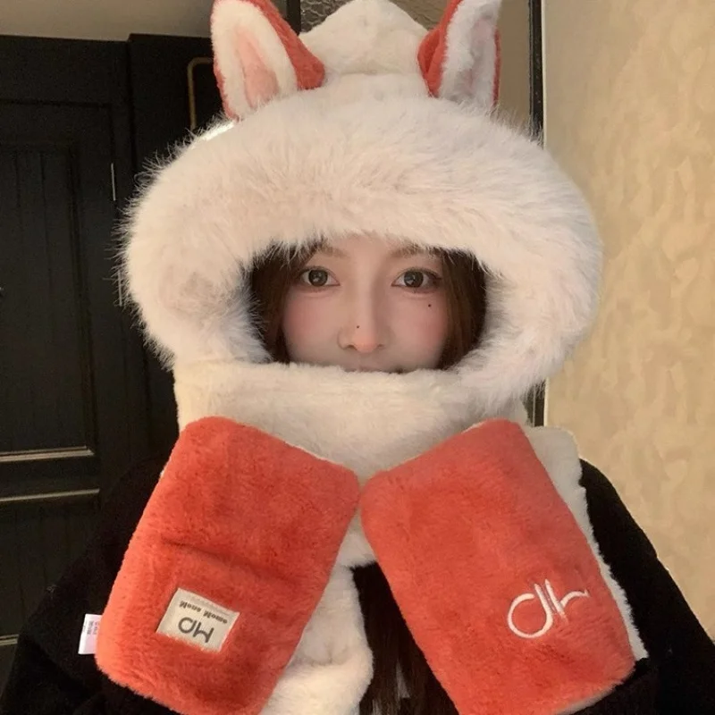 Cute Fox Fur Hat Scarf Gloves Set for Women Winter Warmth Cold Protection Earflap Cycling Lei Feng Hat
Cute Fox Fur Hat Scarf Gloves Set for Women Winter Warmth Cold Protection Earflap Cycling Lei Feng Hat