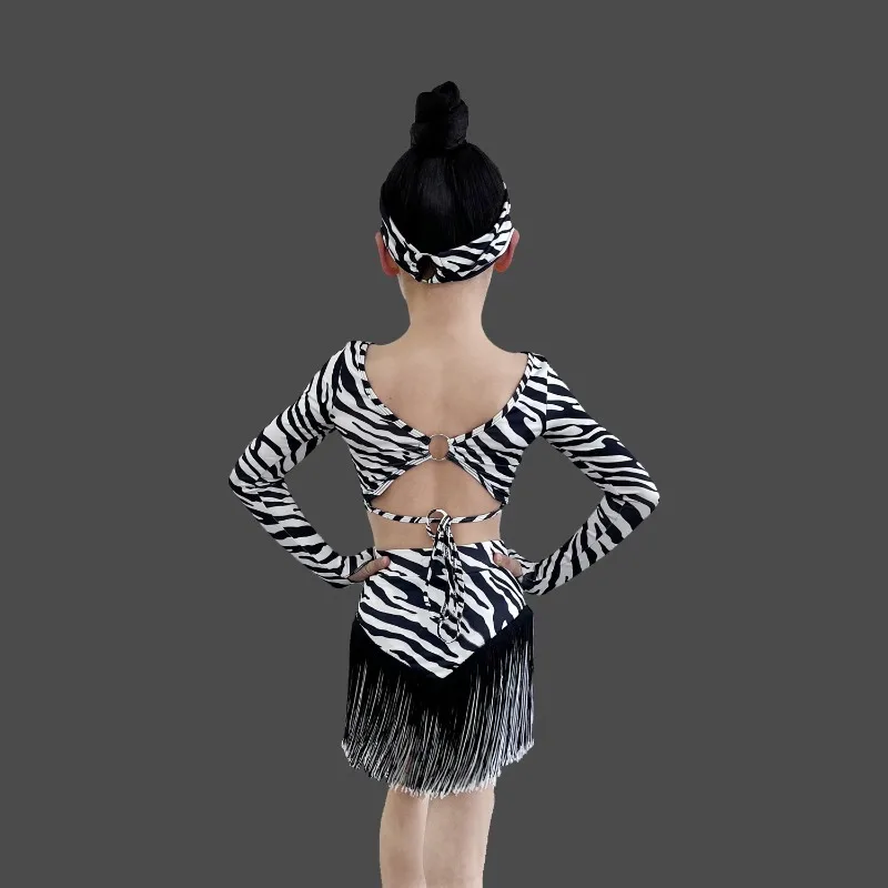 customized xinw Children's Latin Dance Fringed Skirt Zebra Print Long Sleeve Dance Training Performance Dancewear
customized xinw Children's Latin Dance Fringed Skirt Zebra Print Long Sleeve Dance Training Performance Dancewear