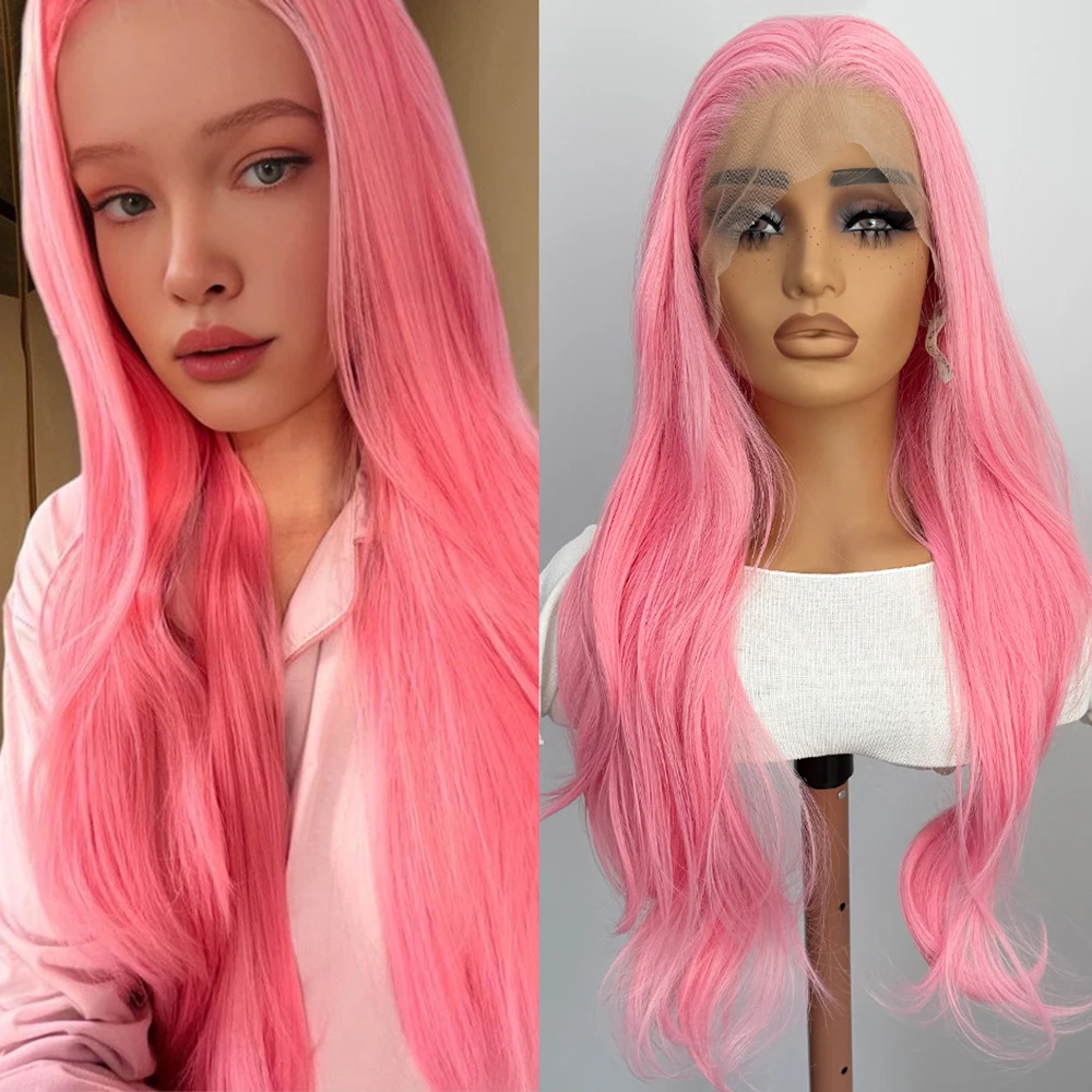 Baby Pink Wig for Women Layered Cut 13x4 Lace Front Wig Synthetic Hair Natural Wave Natural Hairline Daily Wear Cosplay Party
Baby Pink Wig for Women Layered Cut 13x4 Lace Front Wig Synthetic Hair Natural Wave Natural Hairline Daily Wear Cosplay Party