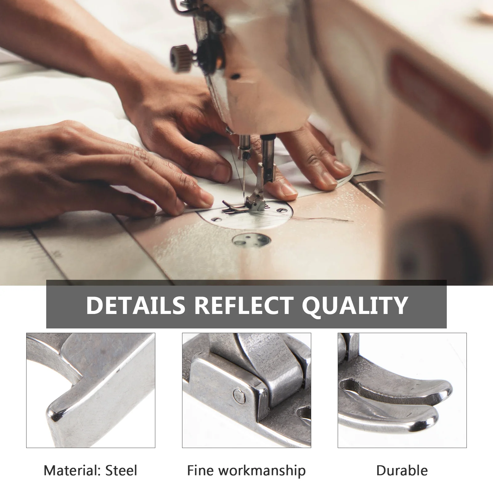 5Pcs Presser Feet Set Industrial Steel Sewing Machine Accessory Smooth Stitch for Heavy Duty Fabric Compatible with Juki S518ns
5Pcs Presser Feet Set Industrial Steel Sewing Machine Accessory Smooth Stitch for Heavy Duty Fabric Compatible with Juki S518ns