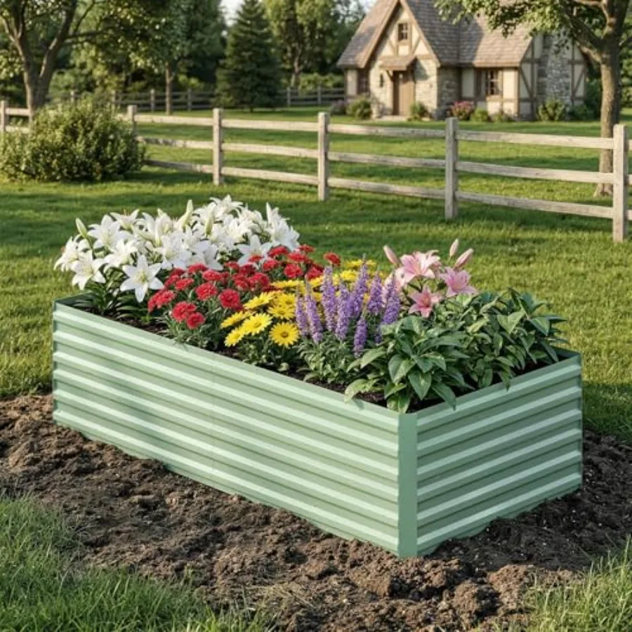 6x3x2ft Galvanized Raised Garden Bed Outdoor, Rust-Resistant Raised Garden Beds for Gardening, Easy Assembly Outdoor Garden Box
6x3x2ft Galvanized Raised Garden Bed Outdoor, Rust-Resistant Raised Garden Beds for Gardening, Easy Assembly Outdoor Garden Box