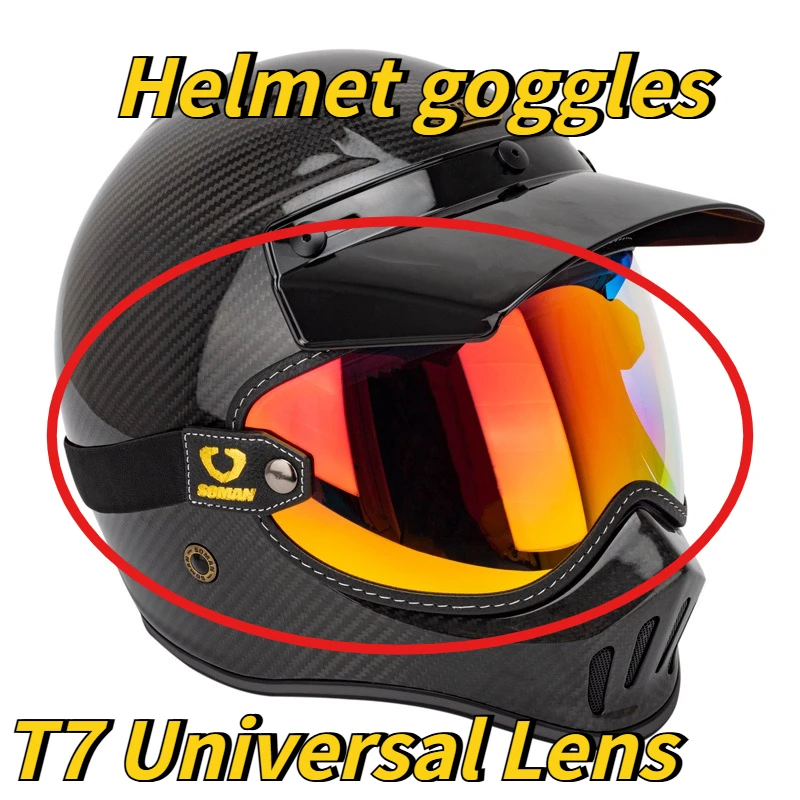 SOMANRetro moto off-road helmet windproof visor bike mirror strap type eyewear T7 universal glass
SOMANRetro moto off-road helmet windproof visor bike mirror strap type eyewear T7 universal glass