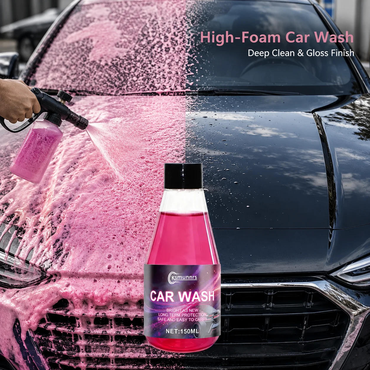150ml High Foam Car Wash Shampoo, Ceramic Coating Safe Car Cleaner, Deep Cleaning Formula, Paint Protection and Gloss Enhancemen
150ml High Foam Car Wash Shampoo, Ceramic Coating Safe Car Cleaner, Deep Cleaning Formula, Paint Protection and Gloss Enhancemen