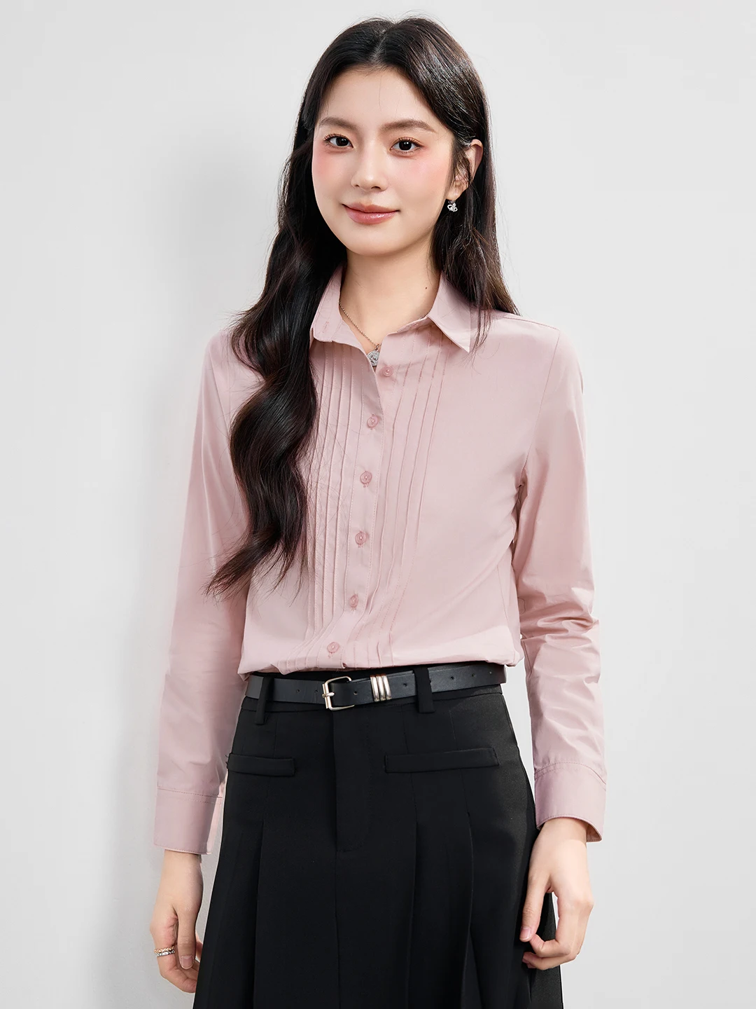 Professional Women's Shirt Spring Autumn New Style Pressed Fold Simple Base Layer Top Polyester Fiber Long Sleeve OL Fashion
Professional Women's Shirt Spring Autumn New Style Pressed Fold Simple Base Layer Top Polyester Fiber Long Sleeve OL Fashion