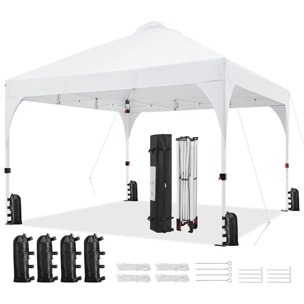 12x12 Pop Up Canopy Tent with Vent, Easy Set Up Tent, Instant Sun Shelter Canopy with Wheeled Bag, 4 Sandbags, 12 Stakes & 4 Rop
12x12 Pop Up Canopy Tent with Vent, Easy Set Up Tent, Instant Sun Shelter Canopy with Wheeled Bag, 4 Sandbags, 12 Stakes & 4 Rop