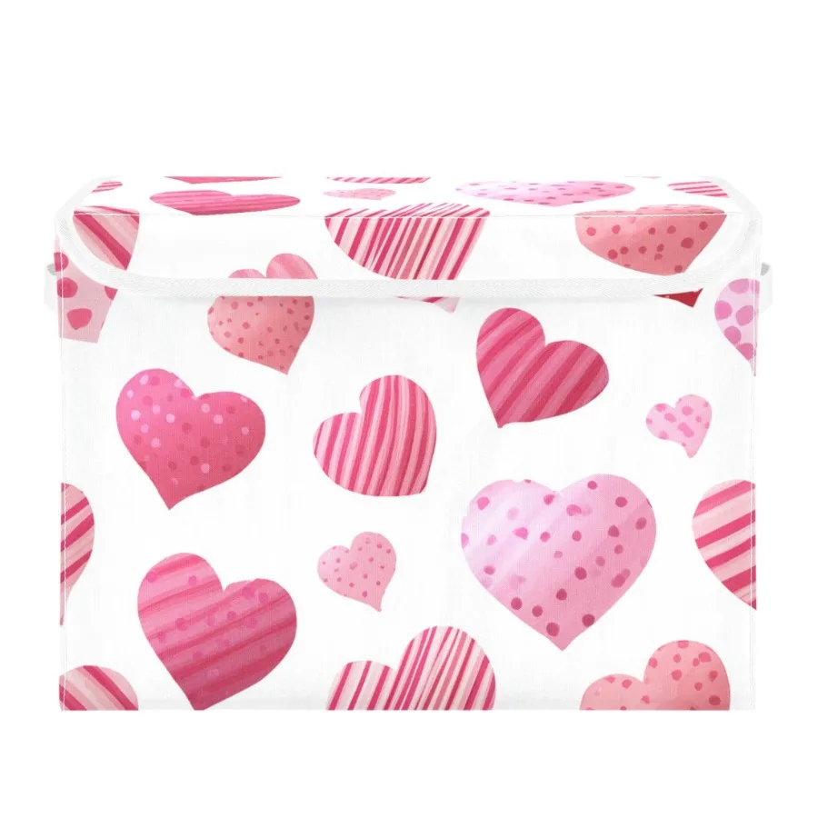 Pink Hearts with Decoraction Valentine Foldable Storage Bins with Lids Handles Collapsible Storage Containers Tote Boxes 16.5 x
Pink Hearts with Decoraction Valentine Foldable Storage Bins with Lids Handles Collapsible Storage Containers Tote Boxes 16.5 x