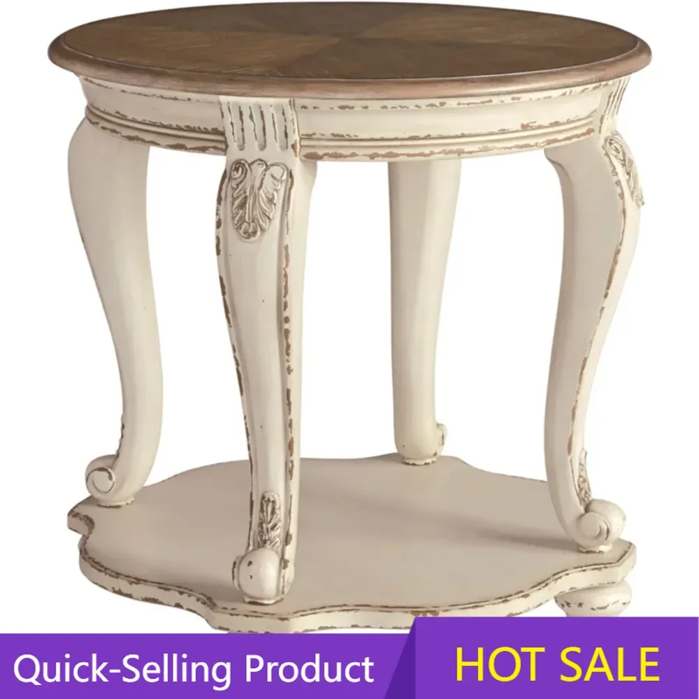 Круглый приставной столик Realyn в стиле французского кантри, двухцветный, белый с эффектом потертости
Круглый приставной столик Realyn в стиле французского кантри, двухцветный, белый с эффектом потертости
