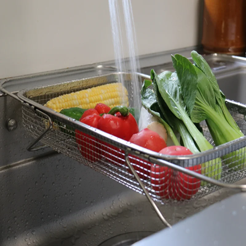 304 Stainless Steel Sink Drainer Expandable Dish Drying Rack for Kitchen Vegetable Colander Basket Space Saving Washing Basket
304 Stainless Steel Sink Drainer Expandable Dish Drying Rack for Kitchen Vegetable Colander Basket Space Saving Washing Basket