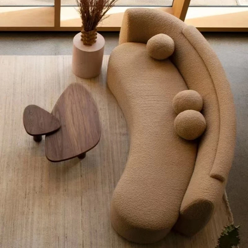 Living room lamb wool fabric sofa homestay model room beauty salon reception sofa curved
Living room lamb wool fabric sofa homestay model room beauty salon reception sofa curved