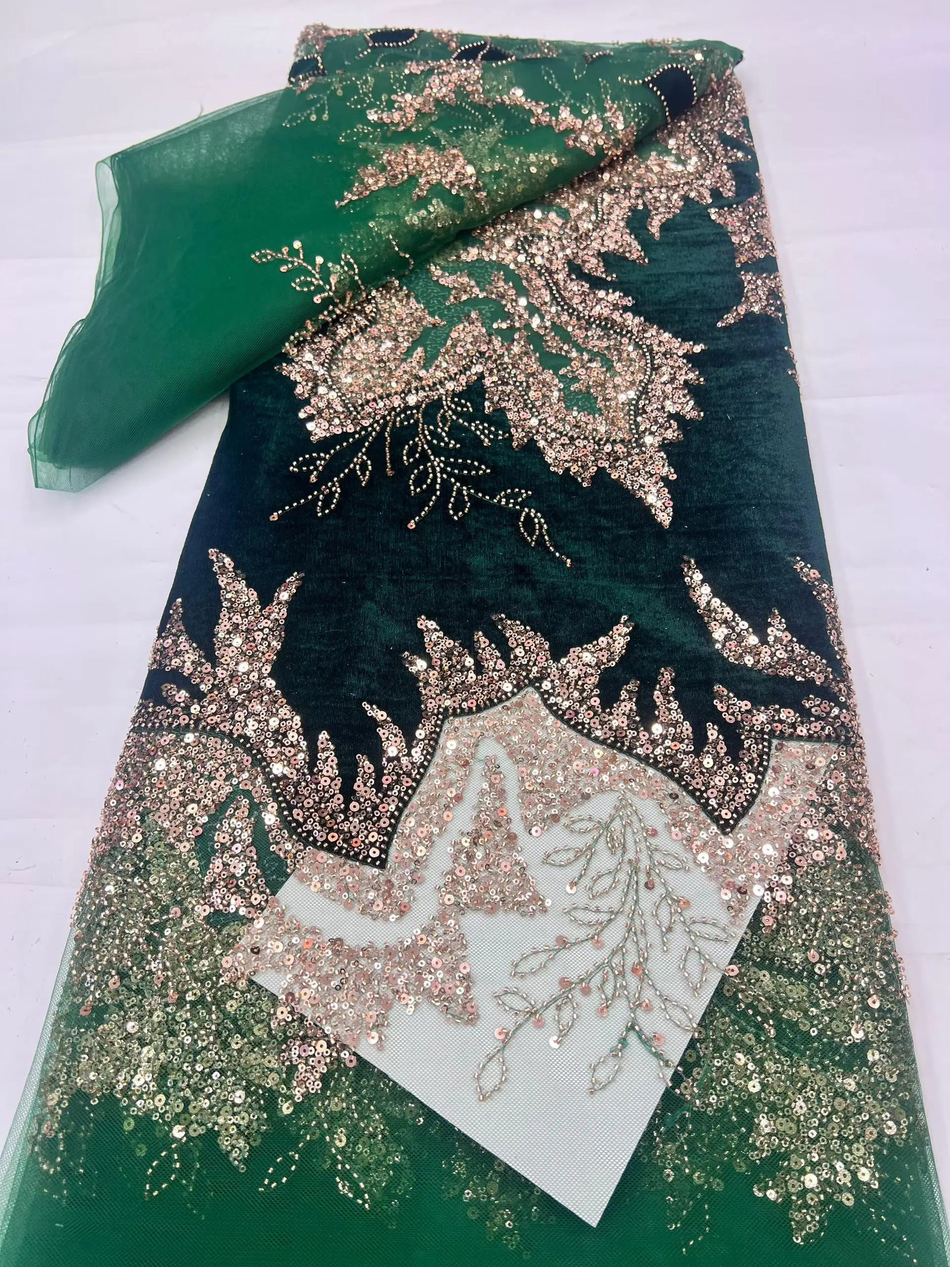 2026 Luxury African Lace Fabric 5 Yards Velvet Lace Beaded Tulle Lace Fabric Embroidered Nigeria Sequin Fabric for Wedding Dress
2026 Luxury African Lace Fabric 5 Yards Velvet Lace Beaded Tulle Lace Fabric Embroidered Nigeria Sequin Fabric for Wedding Dress