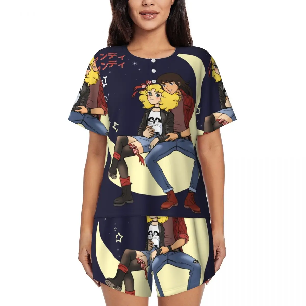 Custom Womens Candy Candy Cartoon Pajamas Set Printed Anime Manga Two-piece Pjs Sets Short Sleeve Sleepwear Loungewear
Custom Womens Candy Candy Cartoon Pajamas Set Printed Anime Manga Two-piece Pjs Sets Short Sleeve Sleepwear Loungewear