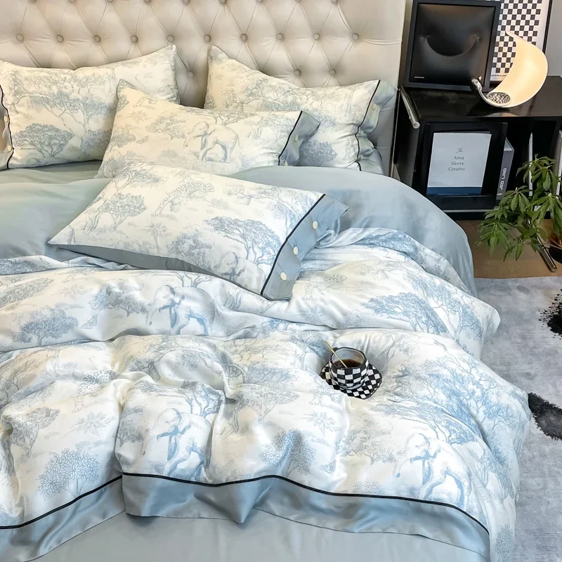 New style high quality silk washed bed quilt cover 4Pcs set for queen size summer pattern universal for all seasons
New style high quality silk washed bed quilt cover 4Pcs set for queen size summer pattern universal for all seasons