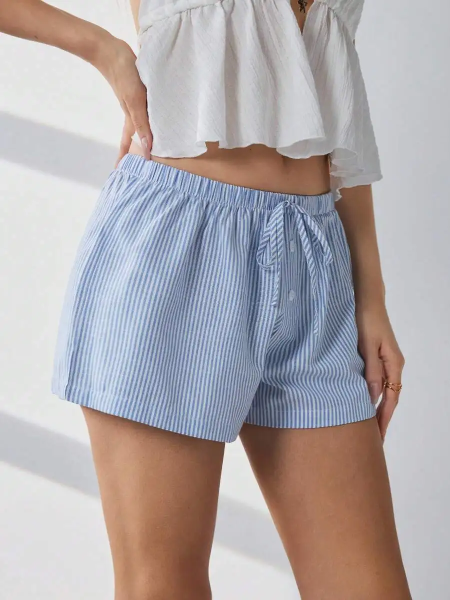 Womens Striped Tie Waist Pajama Shorts Cotton Comfort Sleepwear
Womens Striped Tie Waist Pajama Shorts Cotton Comfort Sleepwear