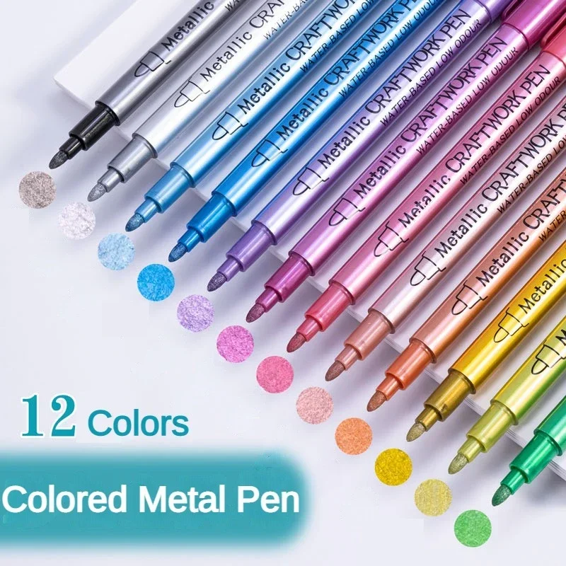 12 Colors Metallic Marker Pen Colorful Permanent Art Marker Highlights For Paint Crafts Scrapbooking Art Supplies Stationery
12 Colors Metallic Marker Pen Colorful Permanent Art Marker Highlights For Paint Crafts Scrapbooking Art Supplies Stationery