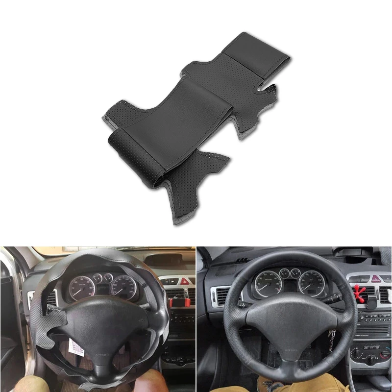 Black Perforated Microfiber Leather Car Styling Steering Wheel Cover Trim For Peugeot 307 2001-2008 307 SW 2005-2008
Black Perforated Microfiber Leather Car Styling Steering Wheel Cover Trim For Peugeot 307 2001-2008 307 SW 2005-2008
