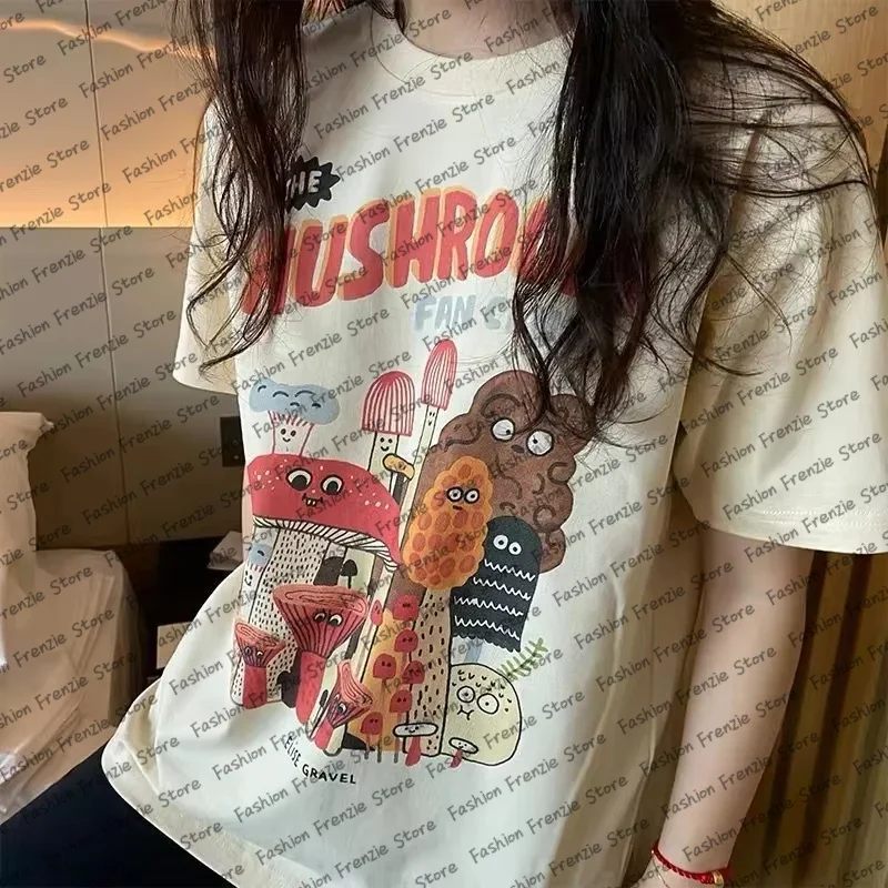 Harajuku Vintage 80s 90s Women's T Shirt The Mushroom Cute Cotton Short Sleeve Kawaii Graphic Funny Tee Y2K Street Clothing
Harajuku Vintage 80s 90s Women's T Shirt The Mushroom Cute Cotton Short Sleeve Kawaii Graphic Funny Tee Y2K Street Clothing